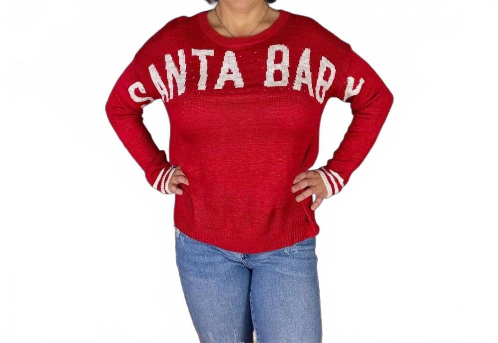 NEW SIMPLY SOUTHERN santa baby sweater in red